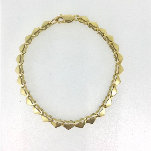 Jewelry - 14 kt yellow gold heart bracelet